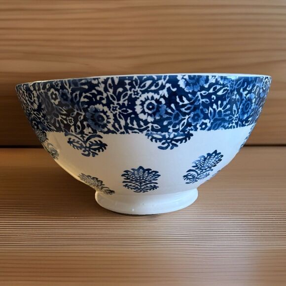 Vintage Blue And White PIER 1 Bowl 10 Inch Designed by Gudari - Picture 1 of 11